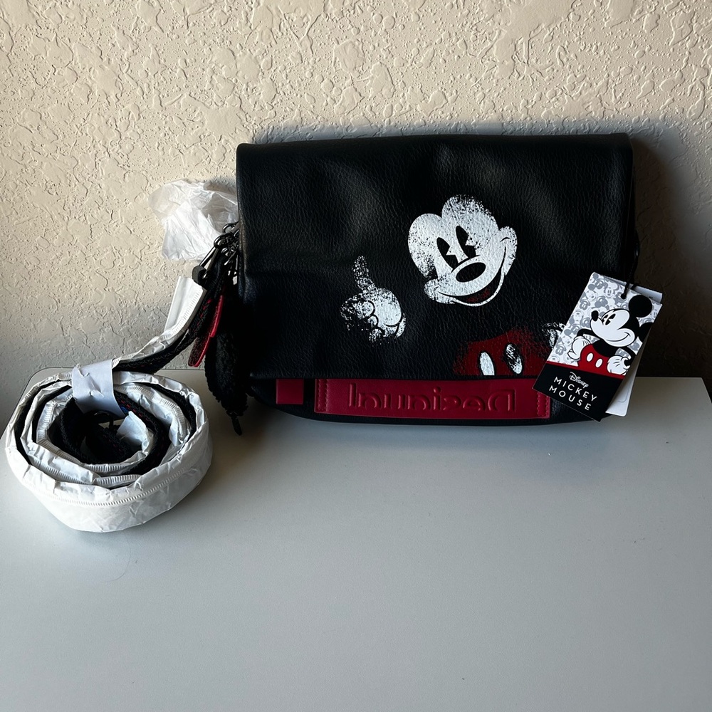 NEW Mickey Mouse Dormount Crossbody Leather Bag